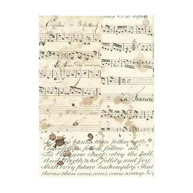 Σετ 8 ριζόχαρτα ντεκουπάζ Stamperia 10.5×14.8cm, Backgrounds, Music 3