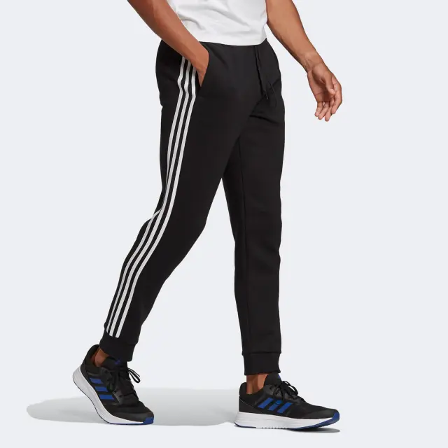 Adidas Essentials Fleece Tapered Cuff 3-Stripes Παντελόνι Φόρμας με Λάστιχο GK8821 1011 Μαύρο - XL 2