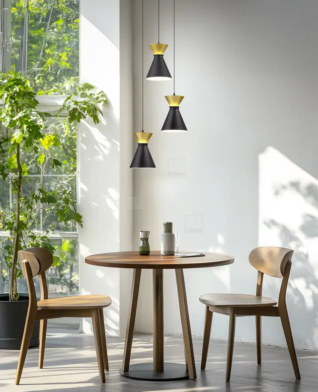LUK Κρεμαστό Φωτιστικό LED Black-Gold Μεγάλο 30W Άμεσο & Έμμεσο Φωτισμό Μαύρο Μαύρο/Χρυσό Χρυσό 2