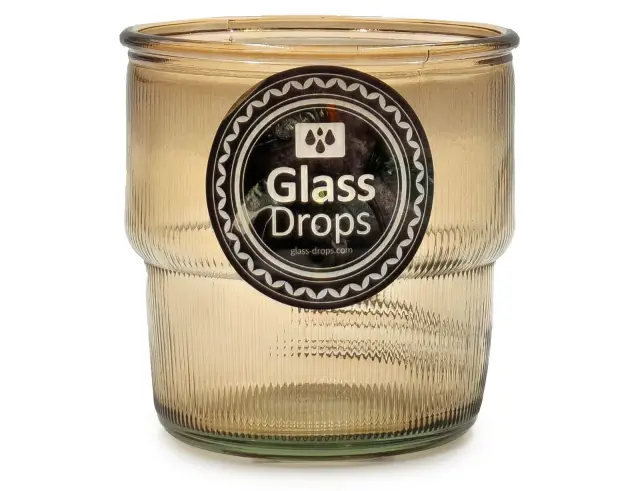 Ποτήρι Glass Drops Ribbed (2415DB04) Από ανακυκλωμένο γυαλί, Χωρητικότητας 300ml, Διαστάσεων Ø 9 x Υ 9 cm, Cinnamon 2415DB04 3
