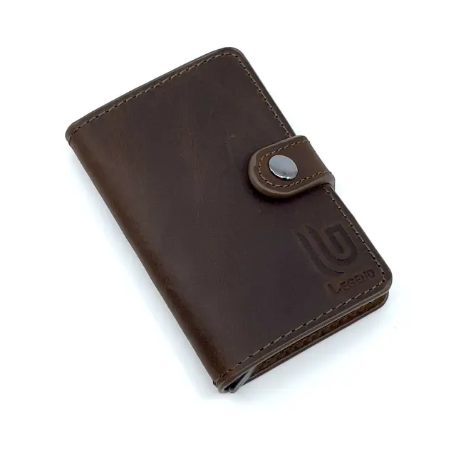 Δερμάτινο Πορτοφόλι Καφέ με RFID