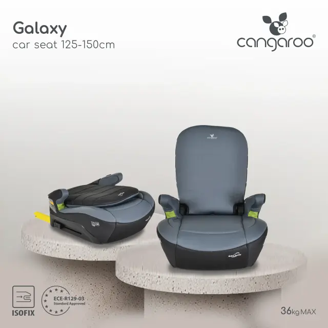 Cangaroo Galaxy Κάθισμα Αυτοκινήτου i-Size 125-150cm ISOFIX Space Grey 2