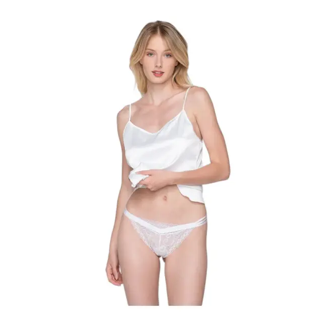 Luna Γυναικείο String Tanga Lace Party, Χρώμα Λευκό 3