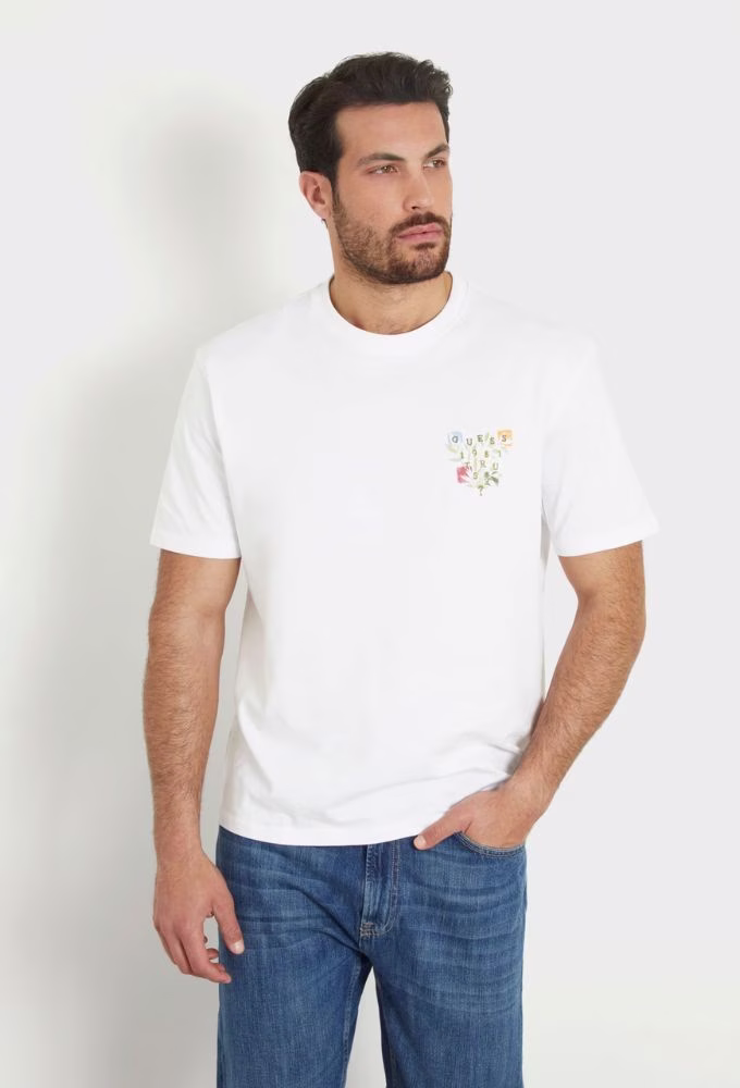 Guess Ανδρικό T-shirt Κοντομάνικο Λευκό Άσπρο - XL