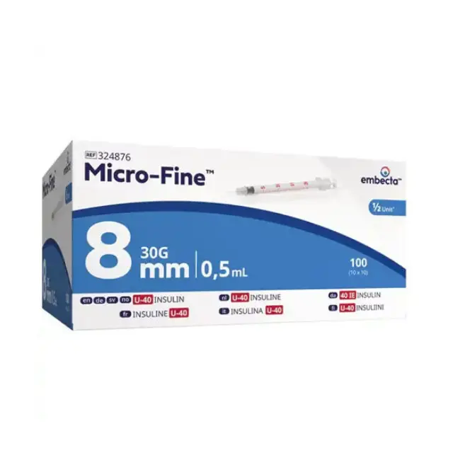 Embecta Micro-fine U-100 Βελόνες Ινσουλίνης 29G 0.5ml 100τμχ
