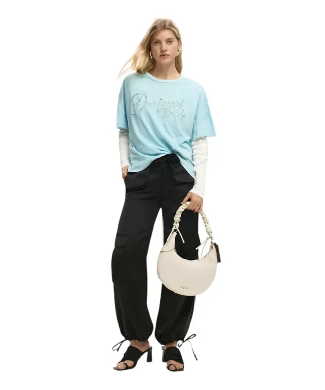 Desigual - Γυναικεία Τσάντα 'Ωμου Helium Calgary 26SAXPBD-1008 Λευκό 2
