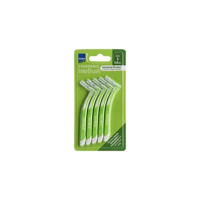 Intermed Ergonomic Interbrush Μεσοδόντια Βουρτσάκια Πράσινο Size 5 - 0.8mm, 5τεμ 3