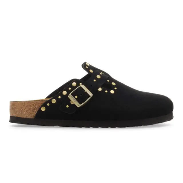 Birkenstock Σαμπώ Γυναικείο δέρμα suede Μαύρο BIR/BOSTON RIVET 1030491 BLACK - 38