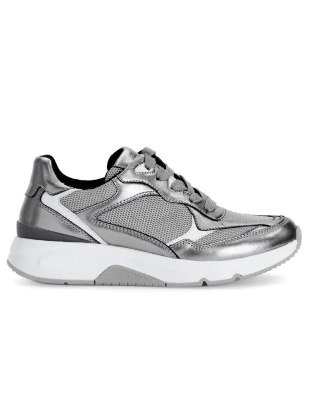 Gabor Sneakers Γυναικείο δέρμα/ύφασμα Ασημί GAB/56893 69-SILBER - 39 3