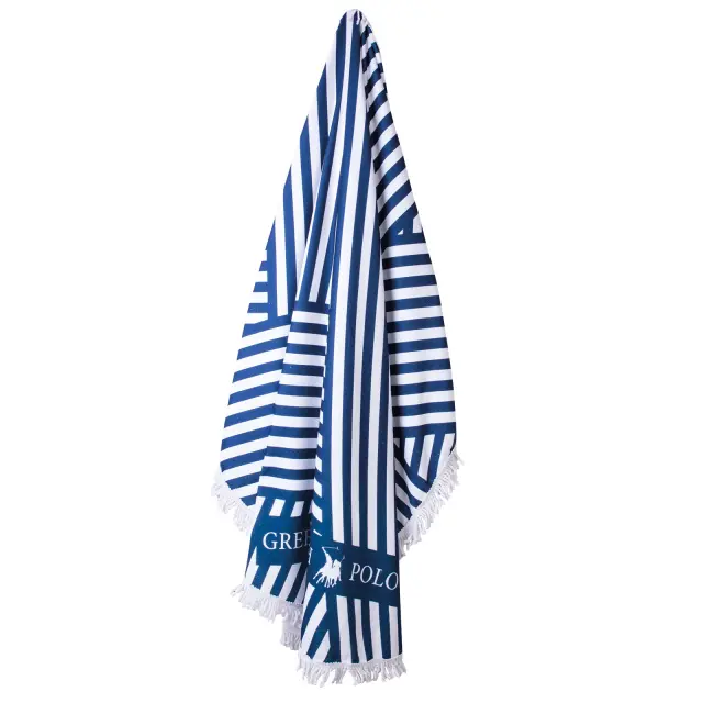 Πετσέτα Θαλάσσης Στρογγυλή R150 Essential Greenwich Polo Club 3688 Μπλε-Λευκό 2