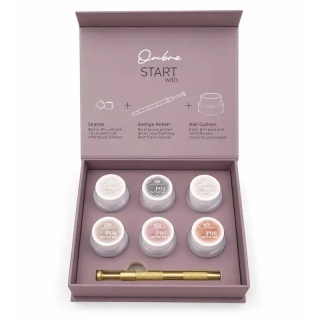 Σετ Gel Νυχιών Ombre με 6 Χρώματα & Εργαλείο Εφαρμογής - Ombre Nail Cushion Gel Set with 6 Colors & Applicator Tool 039550 2