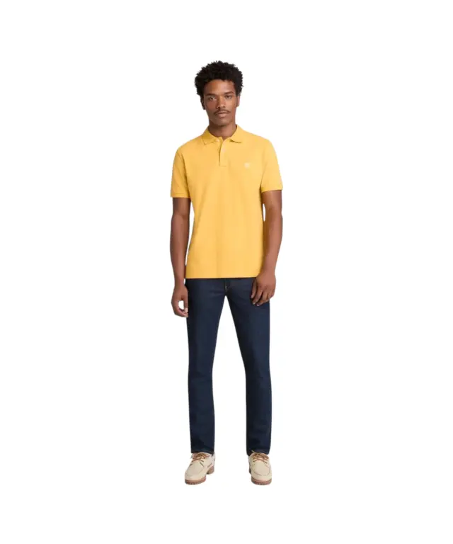 Timberland - Ανδρικό T-shirt Polo με Λογότυπο TB0A6VDP-714 Κίτρινο - S 3
