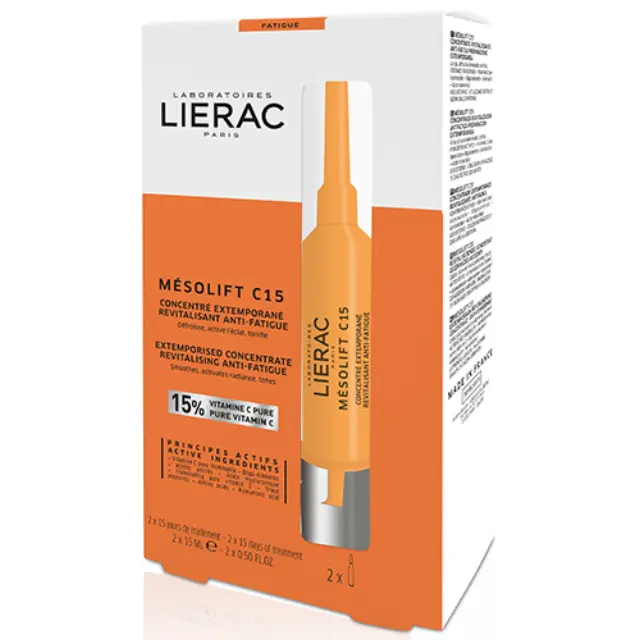Lierac Mesolift C15 Συμπύκνωμα Κατά Της Κούρασης Το Οποίο Ενεργοποιείται Κατά Την Πρώτη Χρήση 2X15ml 2