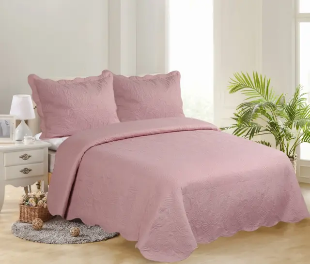 ΥΠΕΡΔΙΠΛΟ ΚΟΥΒΕΡΛΙ (220cm x 240cm + 2 x 50cm x 70cm )SOLID AMETHYST/CREAM - -