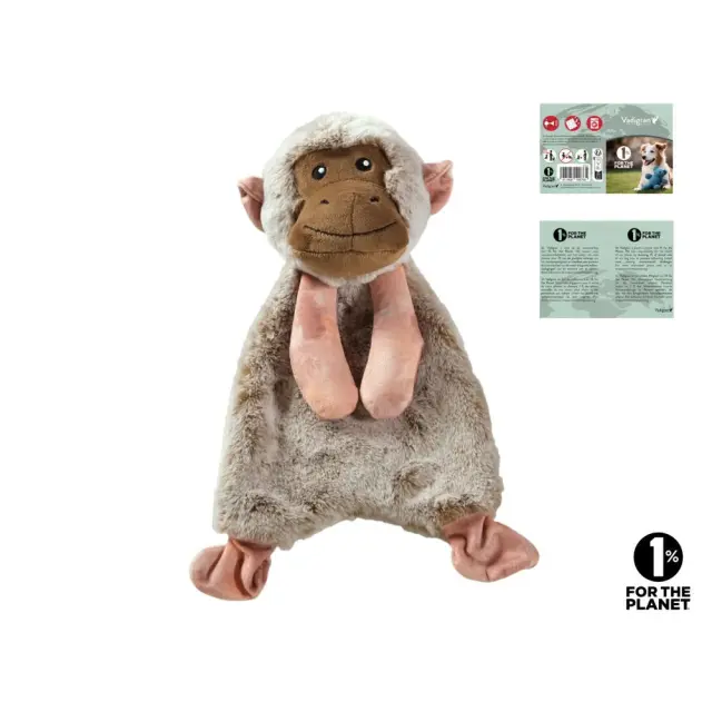 Vadigran Dog Toy Plush Crinkie Soft Monkey Λούτρινο Παιχνίδι 33cm 2