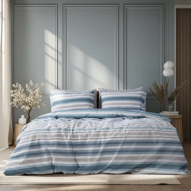 Beauty Home Σετ παπλωματοθήκη υπέρδιπλη Moments Art 12561 230x250 Σιέλ,Γκρι