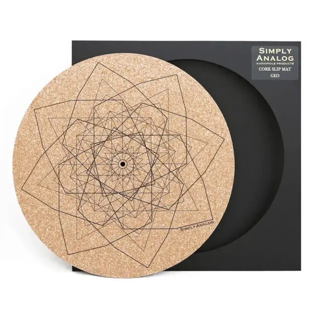 Simply Analog Cork Turntable Platter Mat Geo-Print