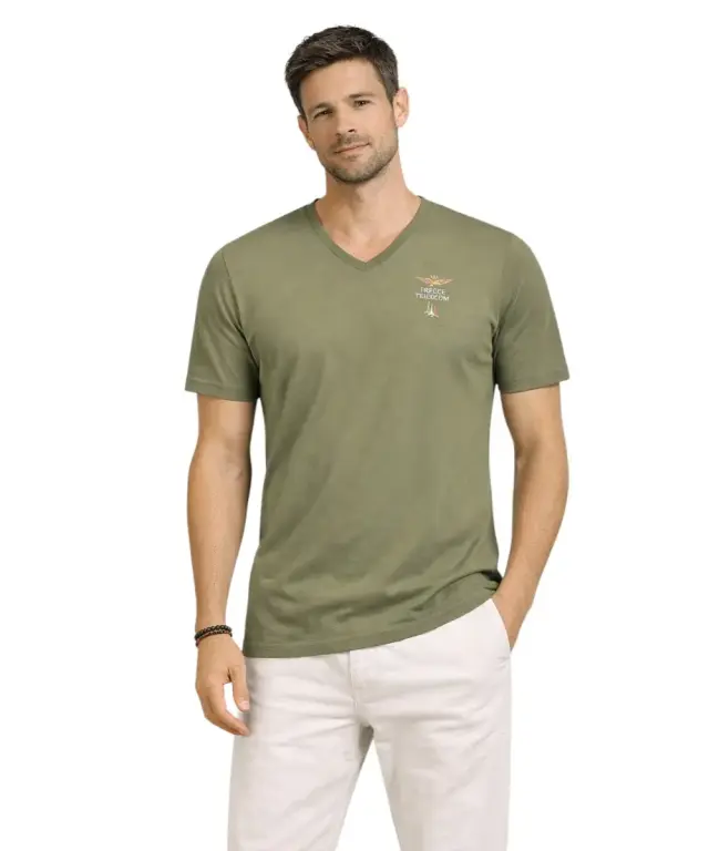 Aeronautica Militare - Ανδρική Κοντομάνικη Φανέλα SCOTI006J508-07001 Λαδί - M