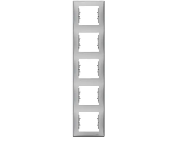 Schneider Electric Sedna πλαίσιο 5 θέσεων κάθετο Αλουμίνιο Γκρι SDN5801560