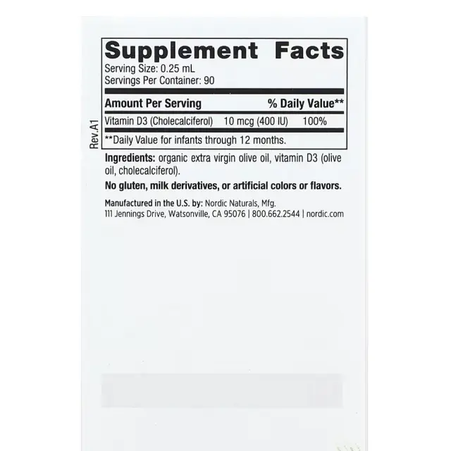 Nordic Naturals Baby's Vitamin D3 400 IU 2