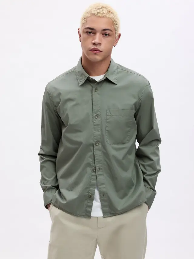 Πράσινο Relaxed Twill Πουκάμισο sage green