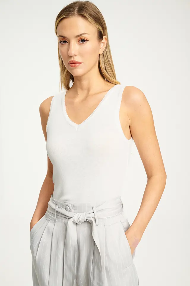 Πλεκτό Τοπ με V Ντεκολτέ DOMNA KNIT TOP - S