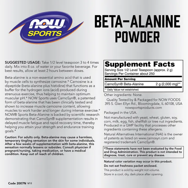 Now Foods Beta Alanine 500gr 2