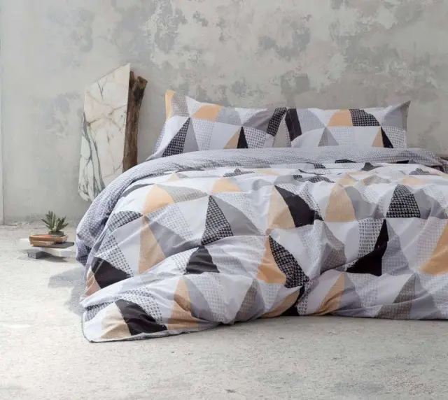 Nima Home Σετ Σεντόνια Υπέρδιπλα - Trinity Beige Μπεζ, Γκρι, Μαύρο