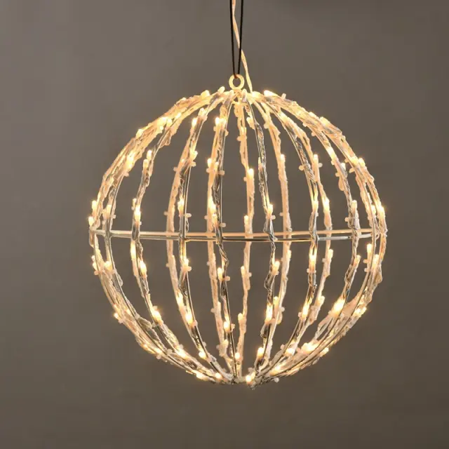 3D ΣΤΡΟΓΓΥΛΗ ΜΠΑΛΑ 200 LED ΣΕ ΣΕΙΡΑ ΣΤΑΘΕΡΑ ΘΕΡΜΟ ΛΕΥΚΟ ΑΝΤΑΠΤΟΡΑ 4.5VDC ΜΕ ΚΑΛΩΔΙΟ ΛΕΥΚΟ IP44 400X400x410mm / X082001413