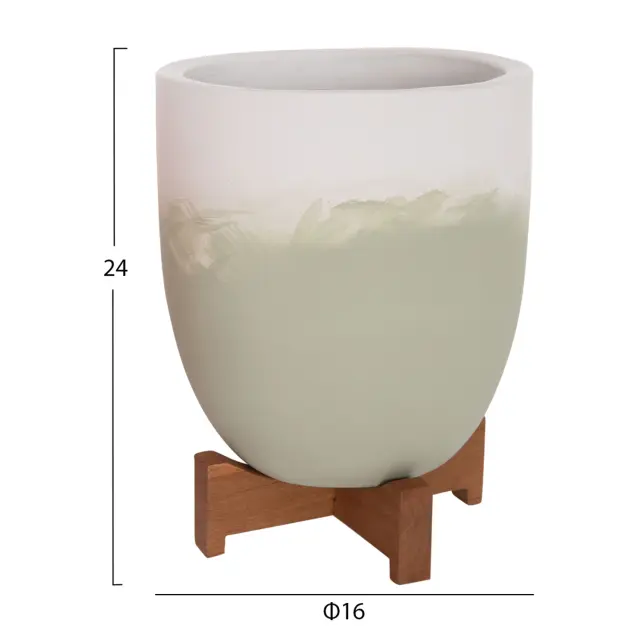 ΓΛΑΣΤΡΕΣ ΣΕΤ 2ΤΜΧ FB94686.09 TERRACOTTA ΣΕ ΛΕΥΚΟ & ΠΡΑΣΙΝΟ--TEAK ΒΑΣΗ 3