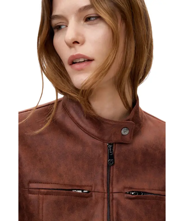 Desigual - Γυναικείο Τζάκετ Bikercy 26WWEW09-6044 Καφέ 3