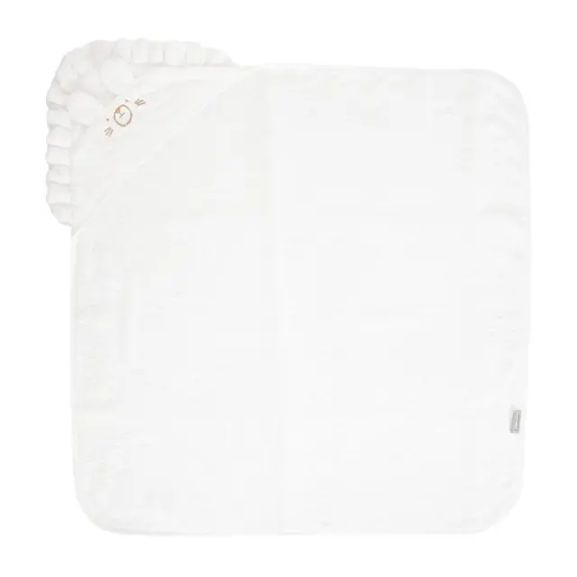 Lorelli Βρεφική Κάπα - Μπουρνούζι 90*90cm Με Κέντημα One Size White 10420090001
