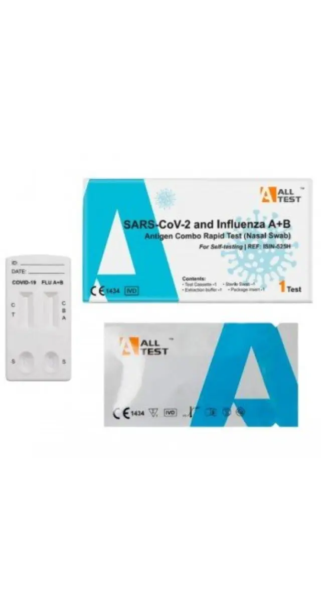 All Test SARS-Cov-2 & Influenza A+B 1τμχ Αυτοδιαγνωστικό Τεστ Ταχείας Ανίχνευσης Αντιγόνων Covid-19 & Γρίπης με Ρινικό Δείγμα