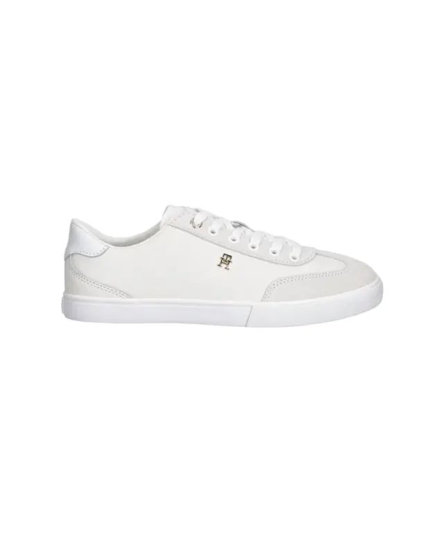 Tommy Hilfiger - Γυναικεία Sneakers Th Court Lth Detail Ess FW0FW09391-YBL Λευκό
