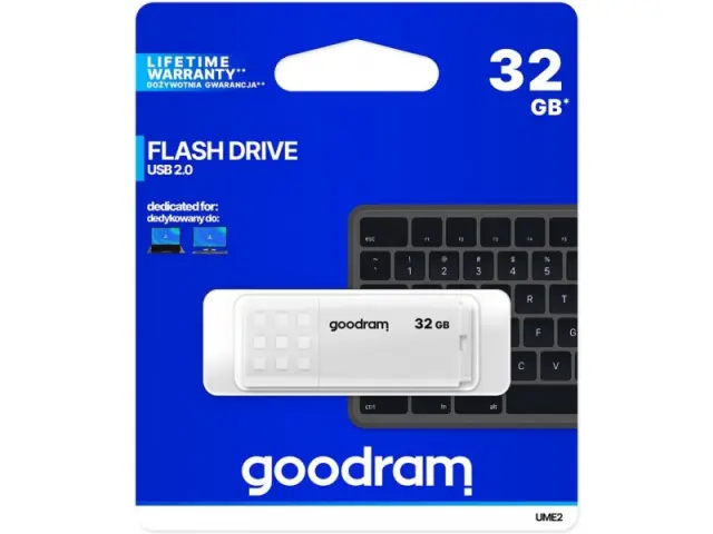 Goodram® USB Flash Drive 2.0 UME2 Memory Stick 32GB- White