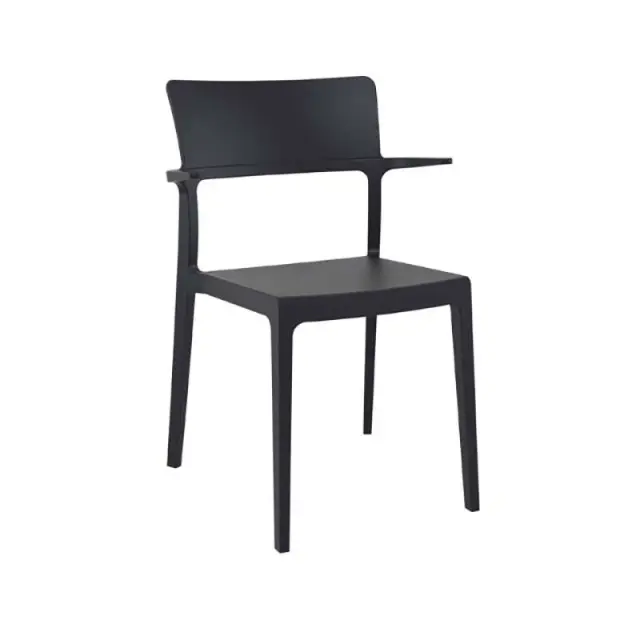 Πολυθρόνα Στοιβαζόμενη PLUS Μαύρο PP 58x55x84cm