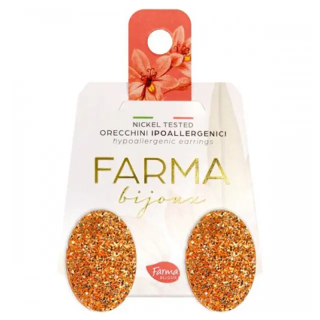 Farma Bijoux Υποαλλεργικά Σκουλαρίκια Οβάλ Χρυσά Κουμπιά 20mm (BEWE02)