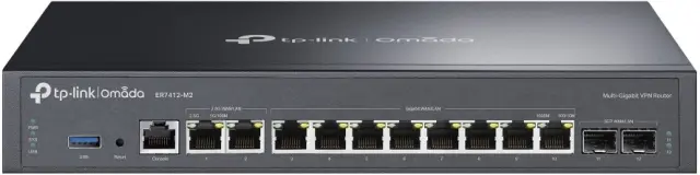 TP-Link Omada Multi-Gigabit VPN Router 2? 2.5Gbps WAN/LAN RJ45 Ports 10? Gigabit WAN/LAN Ports (2? SFP, 8? RJ45) (ER7412-M2)