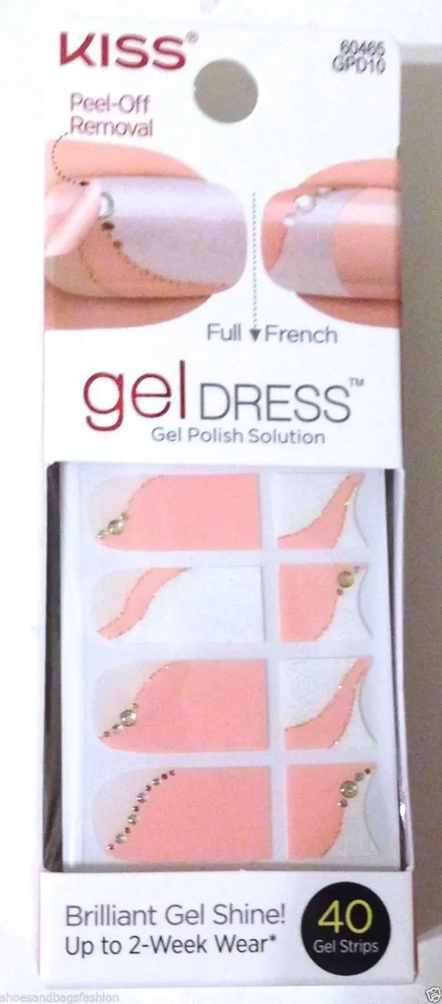 Kiss Αυτοκόλλητα Νυχιών Gel Dress Full/French Strips Cold Springs 40τμχ