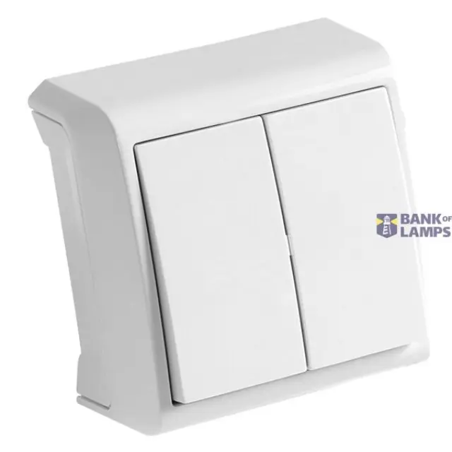 Vera White Two Gang Switch (NANU)