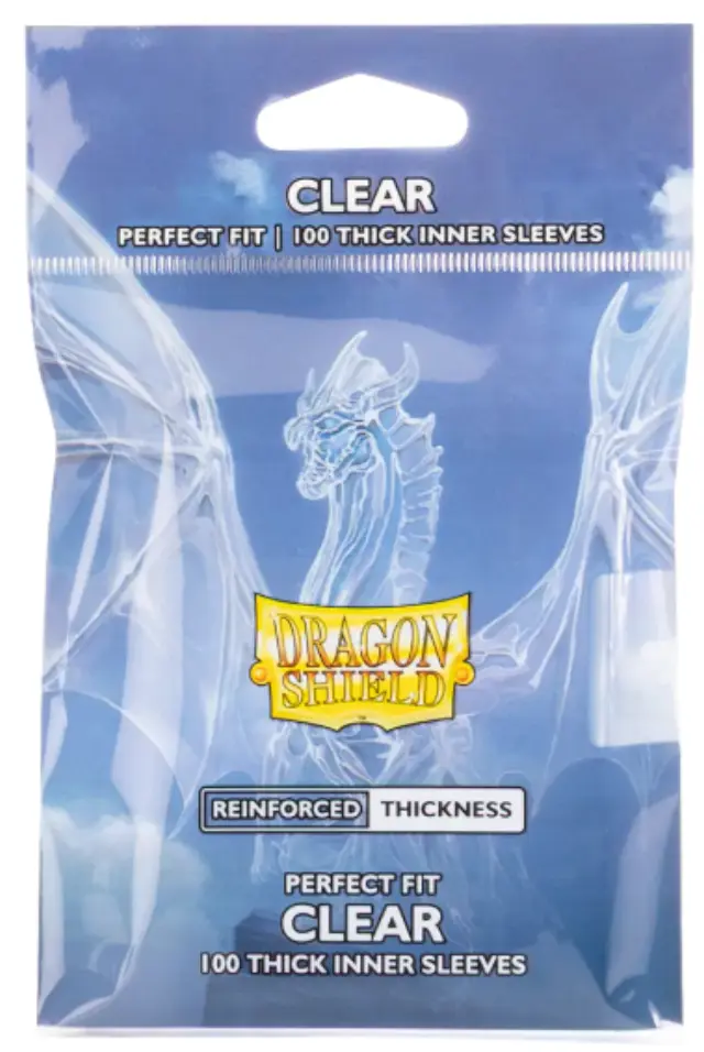 Dragon Shield Standard size Perfect fit - Inner Sleeves - Thick Inner Clear (100 Sleeves)