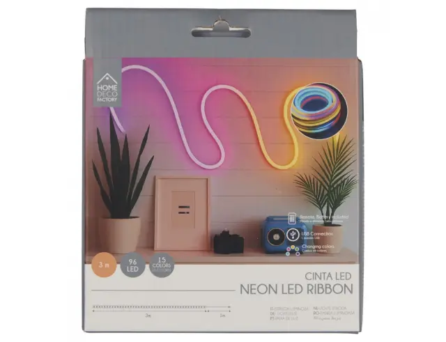 Ταινία LED Rainbow Neon Effect Home Deco Factory LA0172 - 3 Μέτρα, 96 LED φωτάκια, Σύνδεση USB - Πολύχρωμο LA0172 2