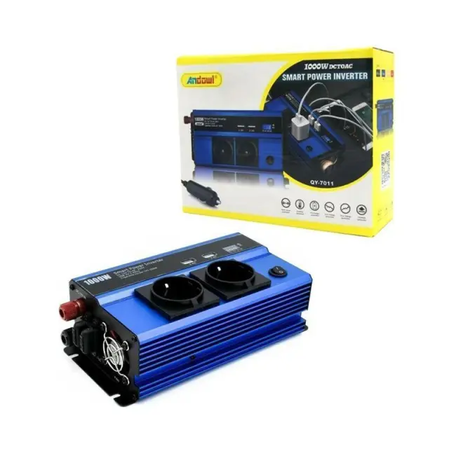 ANDOWL QY-7011 Μετατροπέας Ισχύος Αυτοκινήτου 1000W 12V 220V με 2xUSB - Smart power inverter 075741