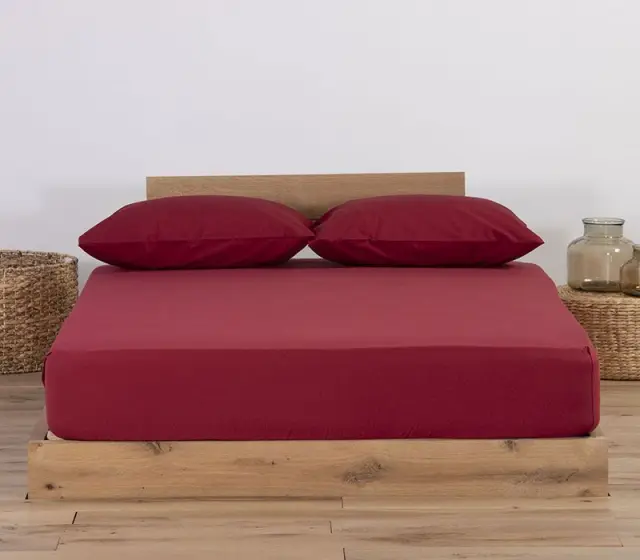Nef-Nef Homeware Κατωσέντονο Μακό Μονό Με Λάστιχο Jersey Χωρίς Μαξιλαροθήκες 100x200+30 Bordo