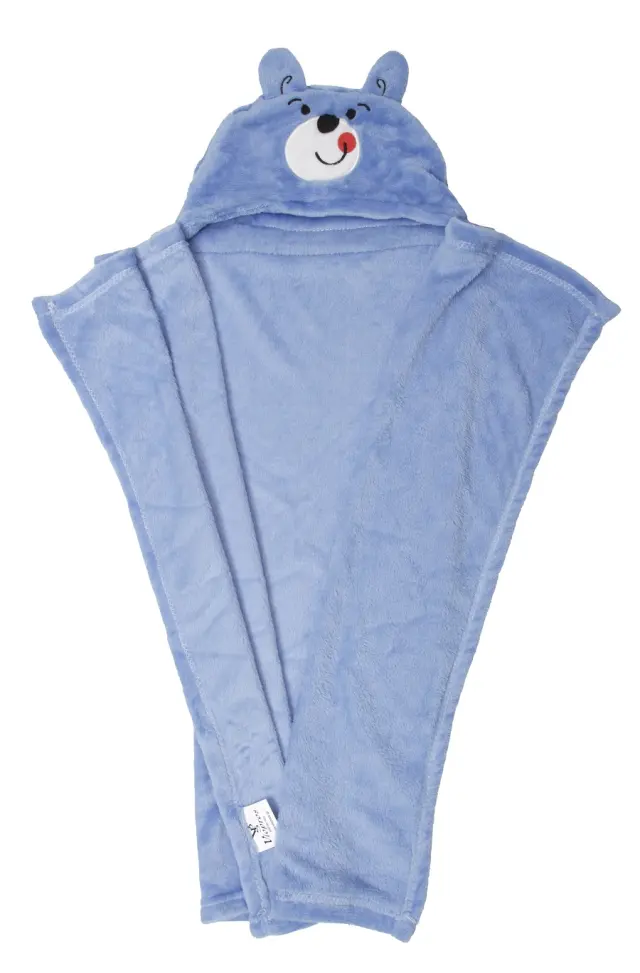 Κουβέρτα Αγκαλιάς 76Χ100 Fleece Με Κουκούλα Viopros 81 Σιέλ