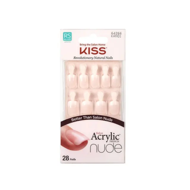 KISS Τεχνητά Νύχια Γαλλικού Μανικιούρ Nude Μικρό Μέγεθος Τετράγωνα