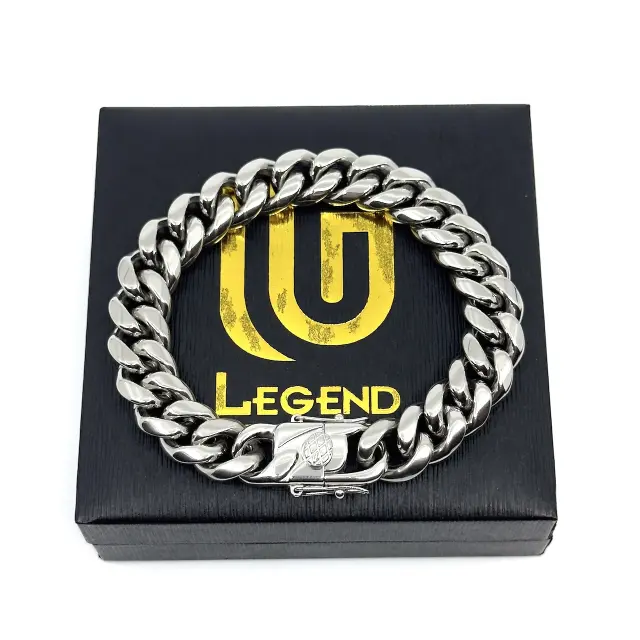 12mm Ασημί Chain Βραχιόλι Ανοξείδωτο Ατσάλι 22cm 2