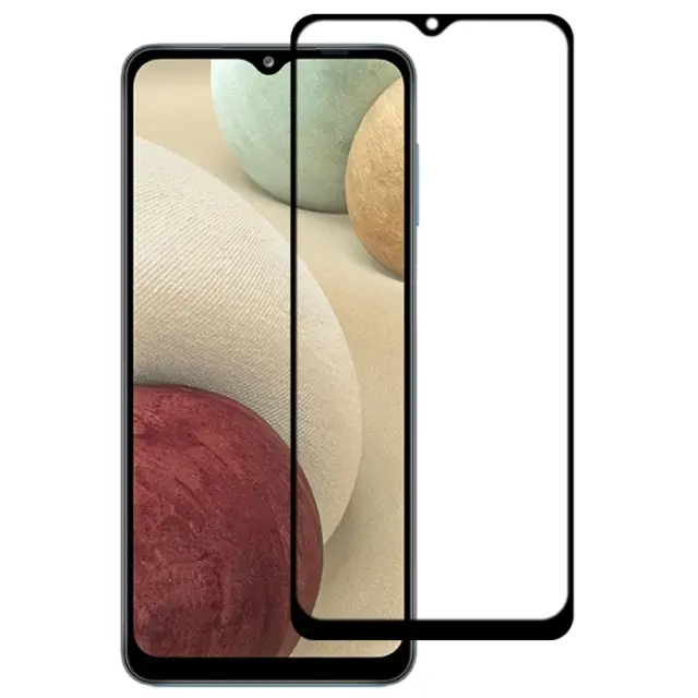 Tempered Glass Τζάμι Προστασίας για Samsung Galaxy A12 - Black ΟΕΜ
