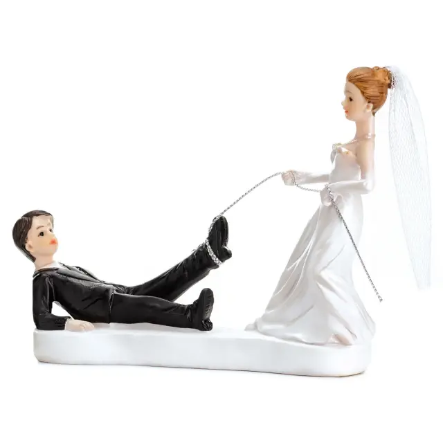 PartyDeco Cake Topper - Νεόνυμφοι με Σκοινί -