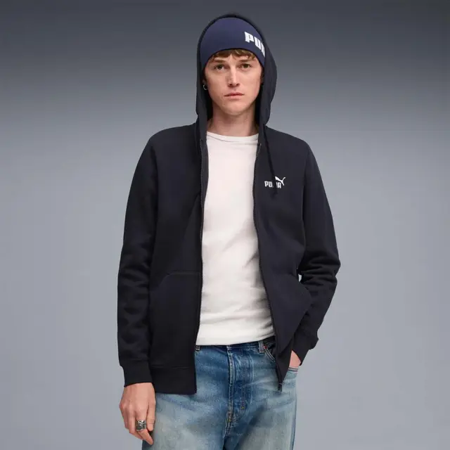 Puma Men's Essentials No 1 Logo Full-Zip Hoodie Μπλε Σκούρο 682658-16 (Puma)